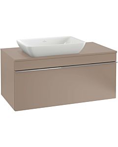 Venticello Villeroy und Boch vasque A94702VK 95,7 x 43,6 x 50,2 cm, meuble sous-vasque gauche, poignée blanc, gris doux