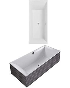 Villeroy und Boch Squaro rectangular bathtub UBQ170SQS2V-01 169.4x74.4cm, drain in the middle, white
