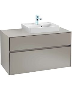 Collaro Villeroy und Boch vasque C01500RK 100x54.8x50cm, meuble sous-vasque à droite, Stone Oak