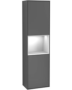 Villeroy und Boch armoire Finion F470GKGJ 41.8x151.6x27cm, droite, étagère Anthracite Matt Laque, gris clair mat