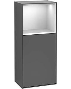 Villeroy und Boch Finion armoire latérale F500HFGJ 41.8x93.6x27cm, gauche, étagère au-dessus de l&#39;or mat, gris clair mat