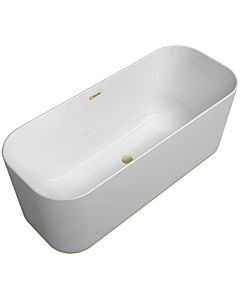 Villeroy und Boch Finion rectangular 177FIN7N2BCV1RW 170 x 70 cm, water inlet, design ring, apron Color on Demand, stone white, champagne