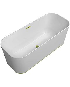 Villeroy & Boch Finion freistehende Badewanne 177FIN7N300V201 170x70cm, Wasserzulauf, Design-Ring, weiß, gold