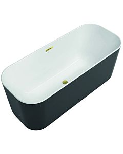 Villeroy & Boch Finion freistehende Badewanne 177FIN7N3BCV101 170x70cm, Wasserzulauf, Design-Ring, Schürze Colour on Demand, weiß, gold