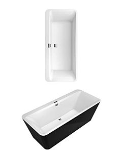 Villeroy und Boch Squaro Edge 12 Oval bathtub Q180SQE7PDT1V01 180x80cm, white, drain in the middle, free-standing, skirt Graphit Noir