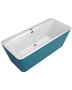 Villeroy und Boch Squaro Edge 12 rectangular bathtub Duo Q180SQE9T2BCV01 white, with Multiplex Trio , chrome-plated, 180x80cm, free-standing