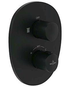 Villeroy und Boch Antao Fertigmontageset TVS111001000K5 Unterputz-Thermostat mit Einwege-Mengenregulierung, matt black