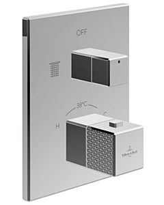 Villeroy und Boch Mettlach Fertigmontageset TVS12600300061 Unterputz-Thermostat mit Zweiwege-Mengenregulierung, chrom