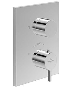Villeroy und Boch Conum Fertigmontageset TVS12700100061 Unterputz-Thermostat mit Einwege-Mengenregulierung, Wandmontage, chrom