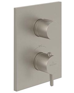 Villeroy und Boch Conum final installation set TVS12700100064 concealed thermostat with one-way volume control, wall mounting, brushed nickel black