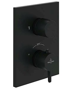 Villeroy und Boch Conum trim set TVS127002000K5 concealed thermostat with two-way volume control, wall mounting, matt black