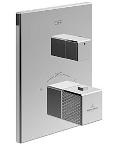 Villeroy und Boch Mettlach Fertigmontageset TVT12600100061 Unterputz-Thermostat mit Einwege-Mengenregulierung, chrom