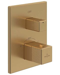 Villeroy und Boch Mettlach trim set TVT12600100076 concealed thermostat with one-way volume control, brushed gold