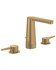 Villeroy und Boch Conum three-hole basin mixer TVW12700100076 with pop-up waste, brushed gold