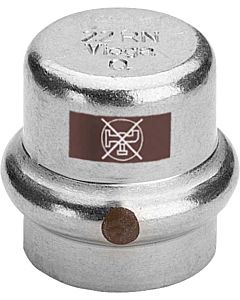 Viega Bouchon Temponox 811976 22 mm, acier inoxydable, SC-Contur