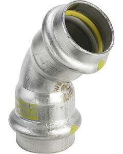Viega Sanpress Inox G elbow 486129 15 mm, 45°, stainless steel, SC-Contur