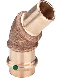 Viega elbow 109332 15 mm, 45 °, gunmetal or silicon bronze, SC-Contur, spigot end