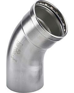 Viega Sanpress Inox XL elbow 482 688 76, 2000 mm, 45 °, stainless steel, SC-Contur