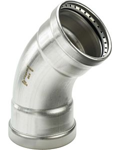 Viega Sanpress Inox XL elbow 482664 88.9 mm, 45 °, stainless steel, SC-Contur