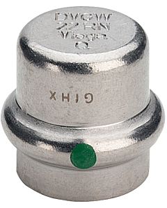 Viega Sanpress Inox cap 452858 15mm, stainless steel, SC-Contur