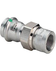 Viega Sanpress Inox screw connection 437466 15 mm x Rp 3/4, stainless steel, flat sealing, SC-Contur