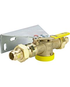 Viega gas meter ball valve 528669 22 mm, brass, SC-Contur, straight version