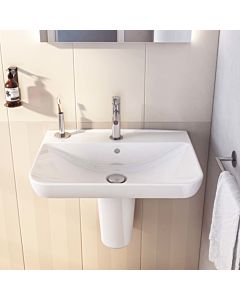 Vitra Sento washbasin 5946B003-0001 63x48.5cm, with overflow, central tap hole, white high gloss