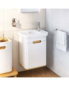 Vitra Sento Waschtisch-Unterschrank 60779 50 x 37 x 66,5 cm, Weiß Matt, Dekor, mit Handwaschbecken, Türanschlag links