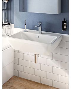 Vitra Integra lavabo 7051L003-0001 64,5 x 49 cm, blanc , avec trop-plein / trou pour robinetterie au milieu