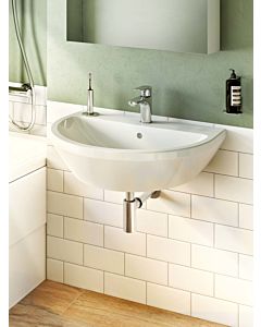 Vitra Integra lavabo 7061L003-0001 65 x 49 cm, blanc , avec trop-plein / trou pour robinetterie au milieu