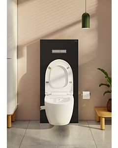 Vitra Vitrus standing cistern 770-5761-01 glass front black, 3/6 l, for WC wall, without tap