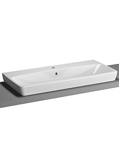 Vitra Metropole poser 5664B003-0973 blanc , 100x46cm, sol, trop-plein / trou robinetterie au milieu