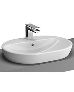 Vitra Metropole Aufsatz-Waschtisch 5943B003-0001 59,5x44,5cm, oval, mit Hahnloch, weiß, mit Überlauf