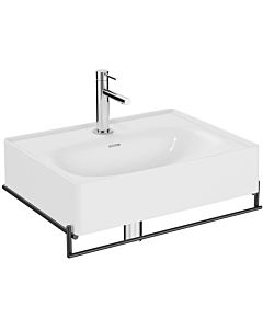Vitra Equal set de lavabo 64081 avec lavabo 60 cm, blanc brillant VC, avec porte-serviettes métal noir mat