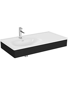 Vitra Equal set de lavabo pour meuble 64085 100x52cm, avec lavabo pour meuble asymétrique, blanc VC, avec structure en panneau de bois chêne noir
