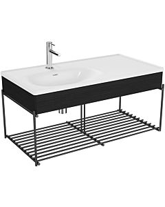 Vitra Equal set de lavabo pour meuble 64091 102,5x52cm, lavabo pour meuble asymétrique, blanc , étagère, avec panneau en bois chêne noir