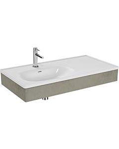 Vitra Equal set de lavabo pour meuble 66040 100x52cm, avec lavabo pour meuble asymétrique, blanc VC, avec panneau en bois béton