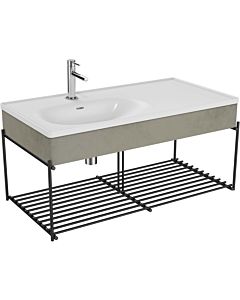 Vitra Equal set de lavabo pour meuble 66042 102,5x52cm, lavabo pour meuble asymétrique, blanc , étagère, avec panneau en bois béton
