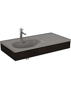 Vitra Equal set de lavabo pour meuble 66057 100x52cm, avec lavabo pour meuble asymétrique, gris pierre mat, avec panneau en bois d&#39;orme