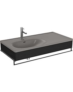 Vitra Equal set de lavabo pour meuble 66058 102,5x52cm, avec lavabo pour meuble asymétrique, gris pierre, avec panneau en bois de chêne noir