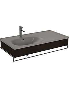 Vitra Equal furniture washbasin set 66059 102.5x52cm, with asymmetric furniture washbasin, stone grey, with elm wooden panel