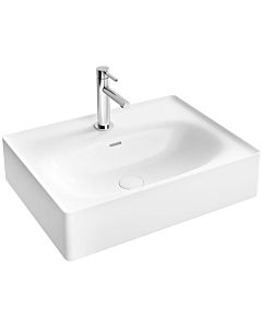 Vitra Equal countertop washbasin 7241B403-0631 60x45cm, tap hole / overflow slot, sanded, white high gloss VC