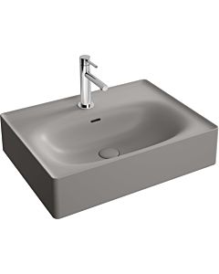 Vitra Equal washbasin 7241B476-0001 60x45cm, with central tap hole / overflow slot, stone gray matt VC