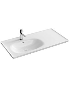 Vitra Equal furniture washbasin 7243B403-0001 100x52cm, tap hole / overflow slot, basin on the left, shelf on the right, white high-gloss VC