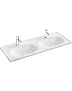 Vitra Equal double furniture washbasin 7244B403-0001 130x52cm, tap hole / overflow slot, white high gloss VC