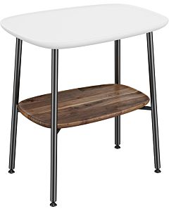 Vitra plural side table 64064 56.5 x 41.5 x 59 cm, walnut shelf, free-standing, white high gloss