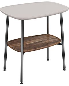 Vitra plural side table 64067 56.5 x 41.5 x 59 cm, walnut shelf, free-standing, matt taupe