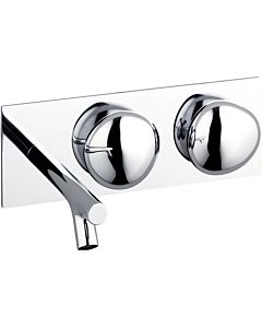 Vitra Istanbul wall-mounted two-handle basin mixer A41882 projection 180mm, with concealed body, chrome