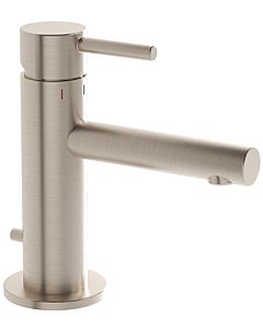 Vitra Origin basin mixer A4256734 projection 105mm, short, single hole installation, with pop-up waste, brushed nickel