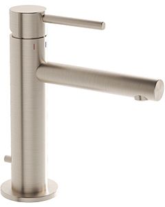 Vitra Origin basin mixer A4256834 projection 125mm, single hole installation, with pop-up waste, brushed nickel